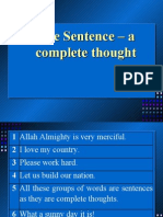 The Sentence - A Complete Thought