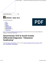 Sensorimotor OCD and Social Anxiety