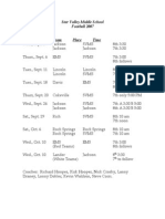 Star Valley Middle School Football Schedule 2007