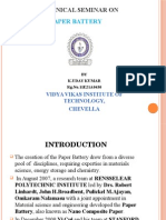 A Technical Seminar On: Paper Battery