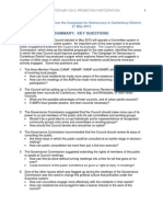 Summary: Key Questions: A Discussion Paper From The Campaign For Democracy in Canterbury District 27 May 2015