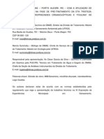 Aplicação de Dióxido de Cloro Na Fase de Pré Tratamento