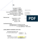 Laser & Optics Equations: Radians (To 1/e Intensity) (To 1/e Intensity)