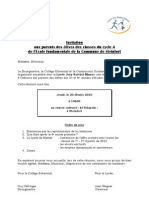 Invitation Aux Parents Des Élèves Des Classes