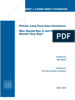 Private Long Term Care Insurance Who Should Buy It and What Should They Buy Report