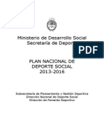 Plan Nacional de Deporte Social (2013-2016) PDF