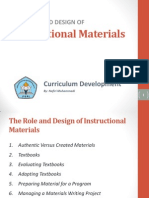 The Role and Design of Instructional Materials