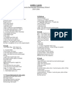 Intermediate Supply Lists 2015-2016