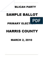 Harris County Republican Sample Ballet For Primary