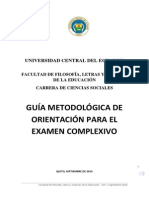 Guía Metodológica Examen Complexivo Carrera de Ciencias Sociales PDF