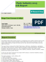 Global Solder Paste Industry 2015 Market Research Report: Singe User License: $ 2850