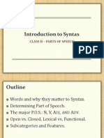 Class 2 - SS 2015 - Syntax - Parts of Speech