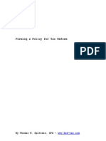 Forming A Policy For Tax Reform: by Thomas H. Spitters, CPA