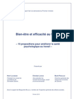 Rapport - Bien Être Et Efficacite Au Travail