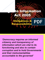 Right To Information Act 2005: Obligations & Responsibilities