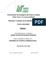 Revisión y Control en El Departamento de Glosa Aduanera