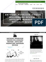 Anthony Morrison Hidden Millionaire Review - Affiliate Marketing Program Review