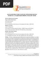 Ale Fluid Structure Coupling With Mesh Moving Based On A Coarse High Order Auxiliary Mesh