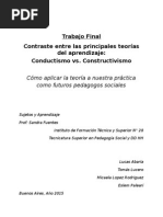 Contraste Entre Las Principales Teorías Del Aprendizaje: Conductismo vs. Constructivismo