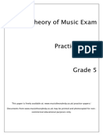 Music Theory Practice Paper Grade 5 PDF