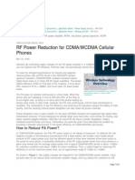 RF Power Reduction For CDMA/WCDMA Cellular Phones: How To Reduce PA Power?