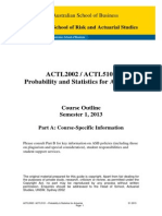 ACTL5101 Probability and Statistics For Actuaries S12013