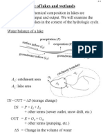 Mass Balance of Lakes and Wetlands (Formulas y Graficos)