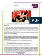 Factsheet 11 Information For Sport and Recreation Sector 042011