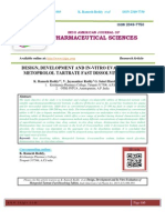 DESIGN, DEVELOPMENT AND IN-VITRO EVALUATION OF METOPROLOL TARTRATE FAST DISSOLVING TABLETS K. Ramesh Reddy, V. Jayasankar Reddy, G. Saisri Harsha, K.Anil