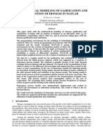 Mathematical Modeling of Gasification and Combustion of Biomass in Matlab