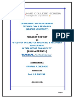 Study of Tata Motor Financing & Recovery