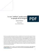 RANCIÈRE, Jacques. Lo Que "Médium" Puede Querer Decir