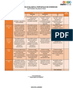 Rubrica para Evaluar El Portafolio de Evidencias