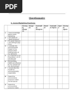 Green Marketing Questionnaire