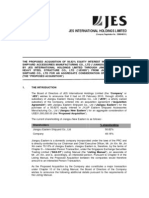 JES International Holdings Limited - Proposed Acquisition of 50.82% Equity Interest in Jiangsu New Eastern - 240210