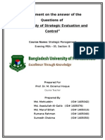 Assignment On The Answer of The Questions of "Case Study of Strategic Evaluation and Control"