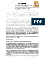 DEL RECUERDO: Discurso Por El DIA MUNDIAL DEL FOLKLORE Por Luis Llerena Lazo de La Vega-Ex Presidente CENDAF