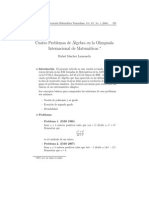 Olimpiada Internacional de Matemáticas, Problemas de Algebra