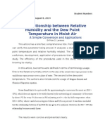 The Relationship Between Relative Humidity and The Dew Point Temperature in Moist Air