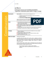 Impermeabilizante Muros Humedad Ascendente Tratamiento Salitre Hongo Musgo Sika Impermuro PDF