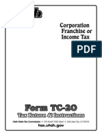 Utah Form TC-20 Tax Return and Instructions