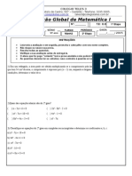 AVALIAÇÃO GLOBAL MAT I - 9° Ano