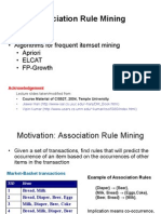 Association Rule Mining: - Algorithms For Frequent Itemset Mining - Apriori - Elcat - FP-Growth