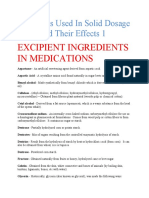 Excipients Used in Solid Dosage Form and Their Effects 1