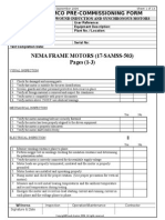 Nema Frame Motors (17-Samss-503) Pages (1-3) : Saudi Aramco Pre-Commissioning Form