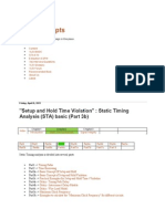 Setup and Hold Time Violation Static Timing Analysis (STA) Basic (Part 3b) VLSI Concepts