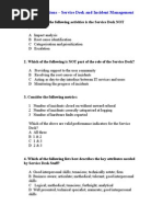 ITIL V2 Questions - Service Desk and Incident Management