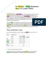 Mobile Phone Market - Nokia Dominates GSM Market, LG Leads CDMA