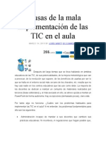 Causas de La Mala Implementación de Las TIC en El Aula