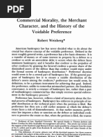 Commercial Morality The Merchant Character and The History of The Voidable Preference